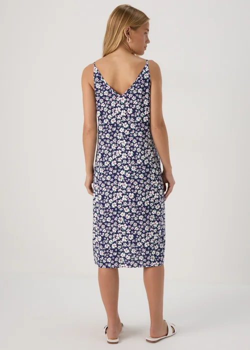 Papaya Petite Navy Daisy Viscose Cami Midi Dress - 6 Image 2
