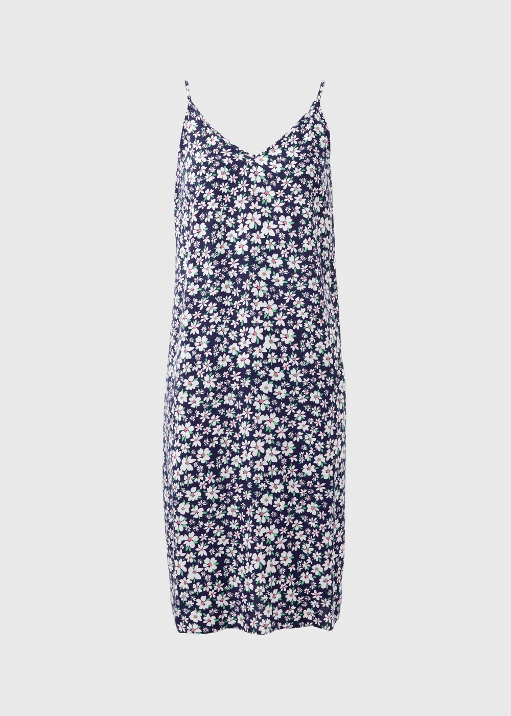 Papaya Petite Navy Daisy Viscose Cami Midi Dress - 6 Image 5
