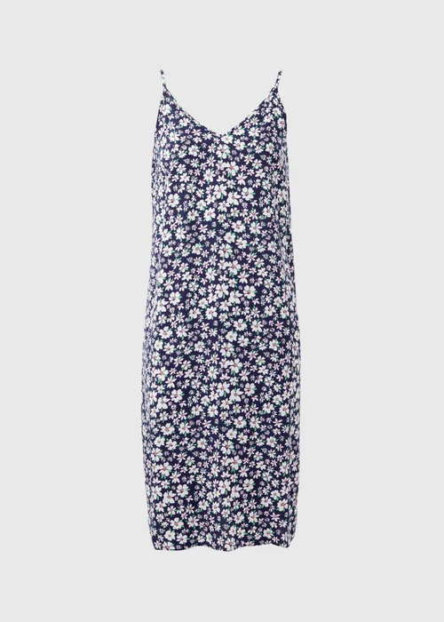 Papaya Petite Navy Daisy Viscose Cami Midi Dress - 6 Image 5