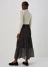Black & White Tiered Chiffon Maxi Skirt - Size 8 Image 2