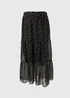 Black & White Tiered Chiffon Maxi Skirt - Size 8 Image 5