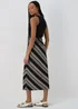 Black Mono Stripe Jersey Midi Skirt - Size 8 Image 2