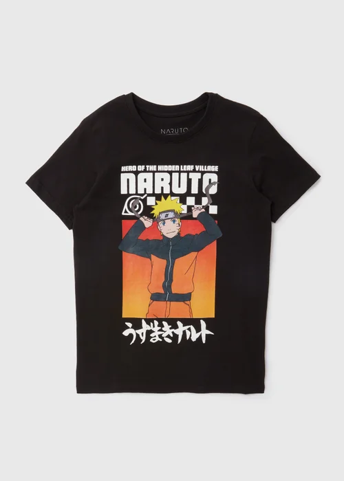 Boys Black Naruto Graphic T-Shirt (5-12yrs) - Age 5 - 6 Years Image 1