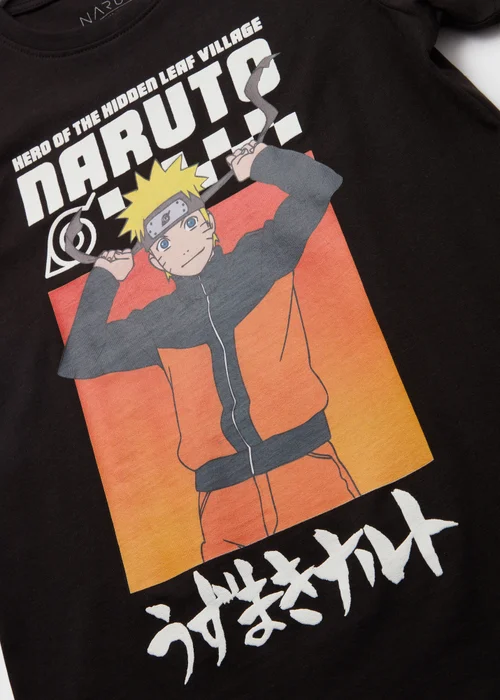 Boys Black Naruto Graphic T-Shirt (5-12yrs) - Age 5 - 6 Years Image 2