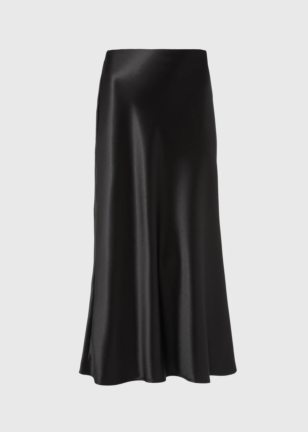Papaya Black Satin Midi Skirt - Size 8 Image 5
