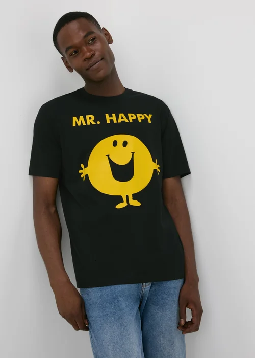 Black Mr Happy T-Shirt - S Image 4