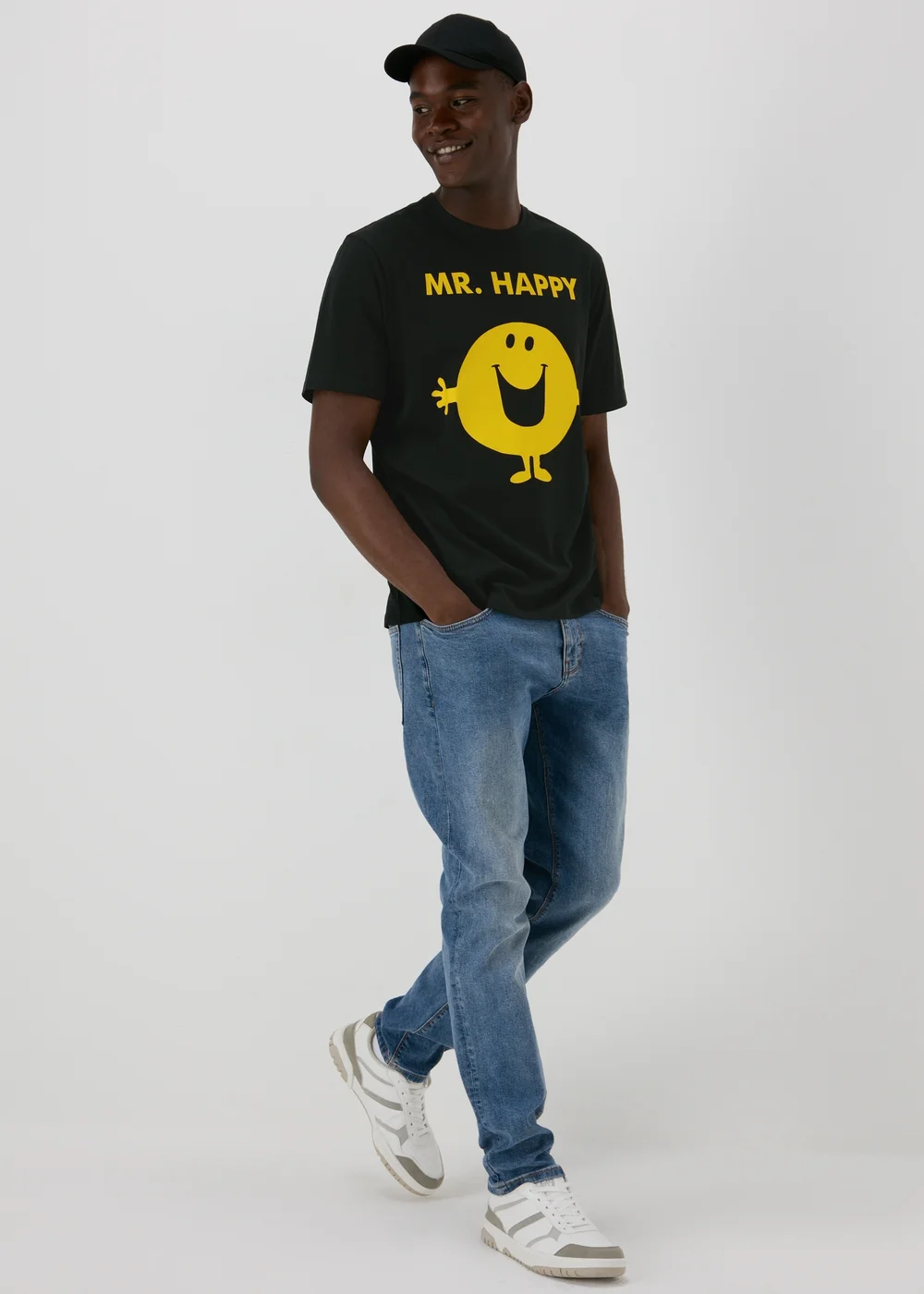 Black Mr Happy T-Shirt - S Image 1