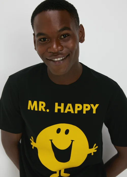 Black Mr Happy T-Shirt - S Image 3