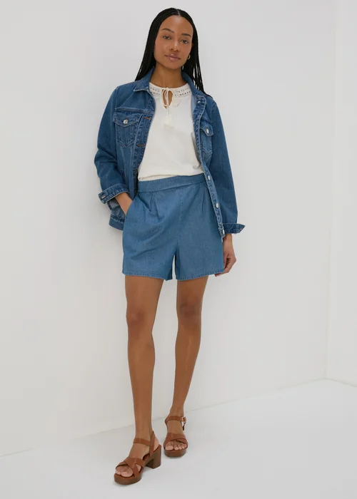 Blue Soft Demin Shorts - 8 Image 4