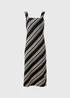 Black Mono Diagonal Stripe Crinkle Midi Dress - Size 8 Image 5