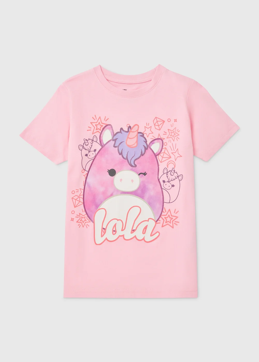 Squishmallows Girls Pink Lola T-Shirt (5-12yrs) - 7-8 Yrs Image 1