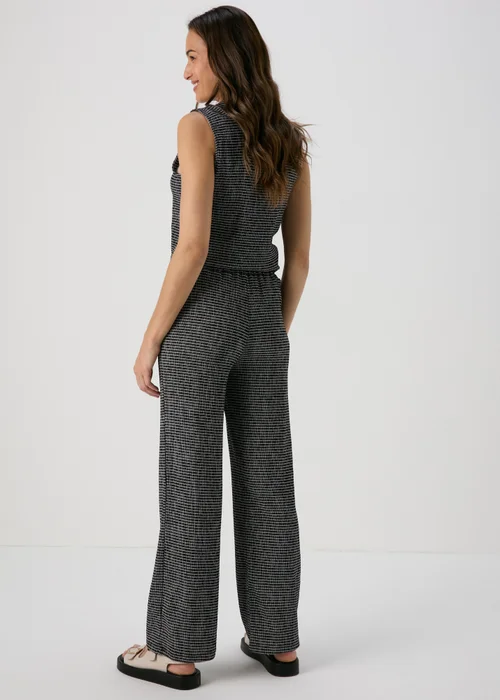 Black Mono Crinkle Co Ord Trousers - 8 Image 2