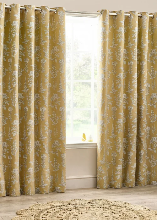 Wylder Nature Sophia Floral Eyelet Curtains - 46W X 54D (117x137cm) Image 2