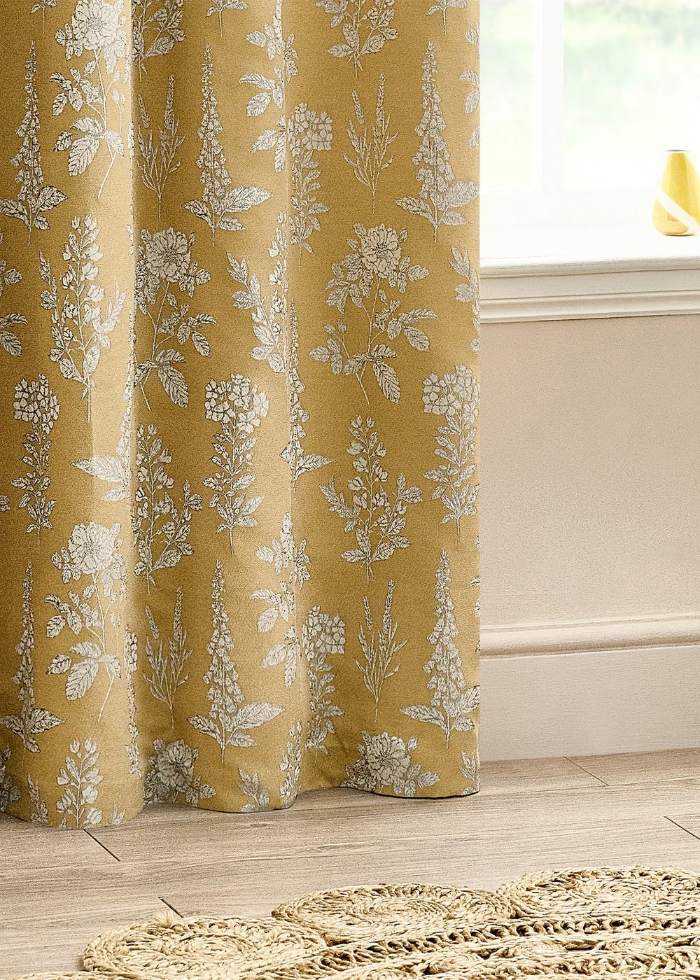 Wylder Nature Sophia Floral Eyelet Curtains - 46W X 54D (117x137cm) Image 4