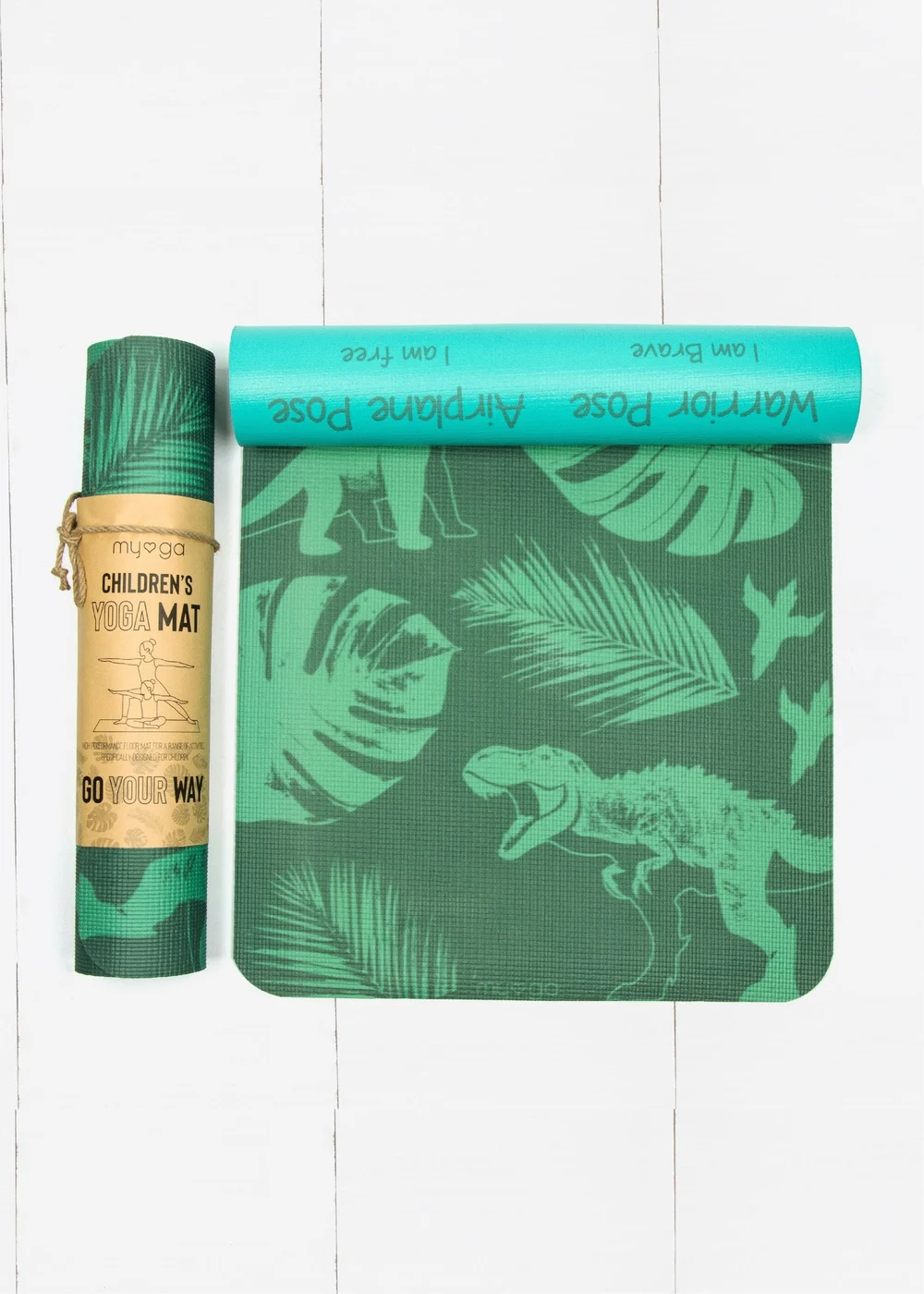 Myga Kid's Printed Yoga Mat - Jurassic Jungle - One Size Image 1