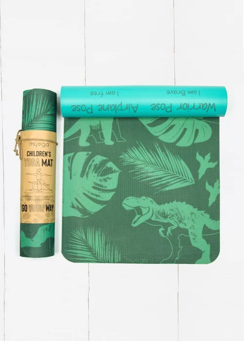 Myga Kid's Printed Yoga Mat - Jurassic Jungle - One Size Image 1