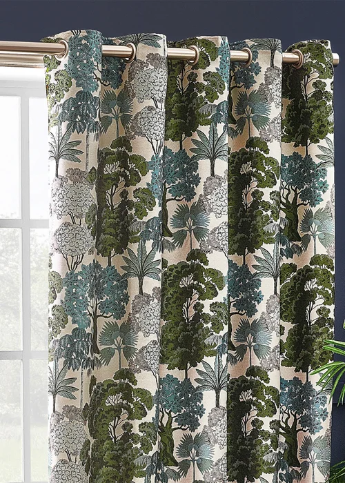 Wylder Nature Woodlands Floral Eyelet Curtains - 46W X 54D (117x137cm) Image 3