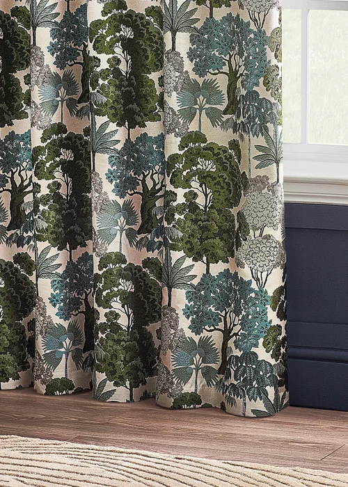 Wylder Nature Woodlands Floral Eyelet Curtains - 46W X 54D (117x137cm) Image 4