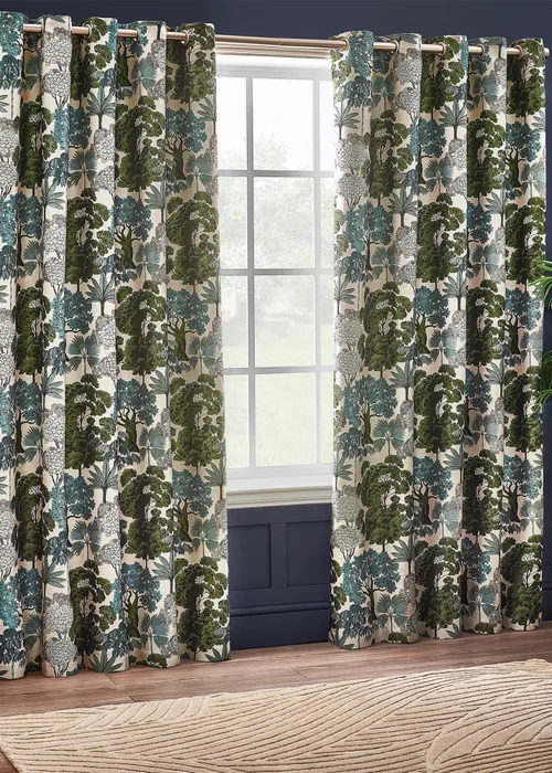 Wylder Nature Woodlands Floral Eyelet Curtains - 46W X 54D (117x137cm) Image 2