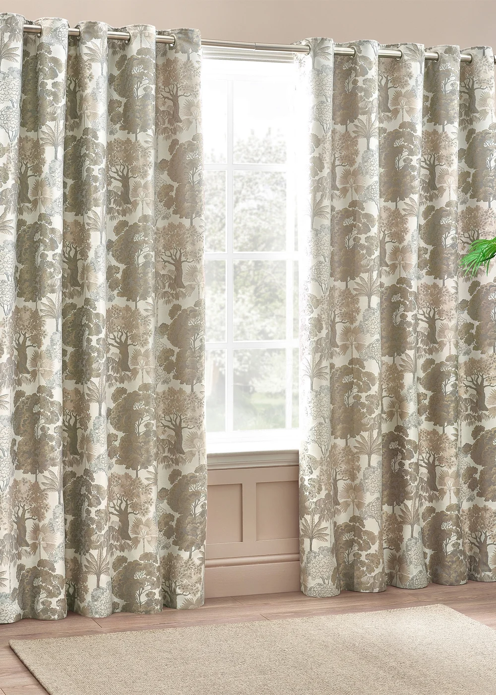 Wylder Nature Woodlands Floral Eyelet Curtains - 46W X 54D (117x137cm) Image 2