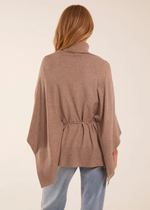 Blue Vanilla Roll Neck Drawstring Poncho - One Size Image 4