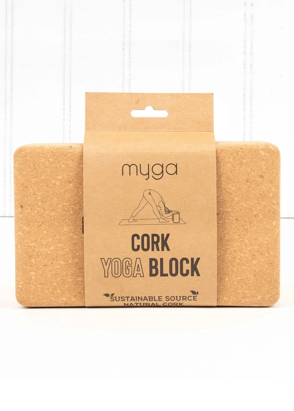 Myga Cork Eco Yoga Brick Block - One Size Image 1