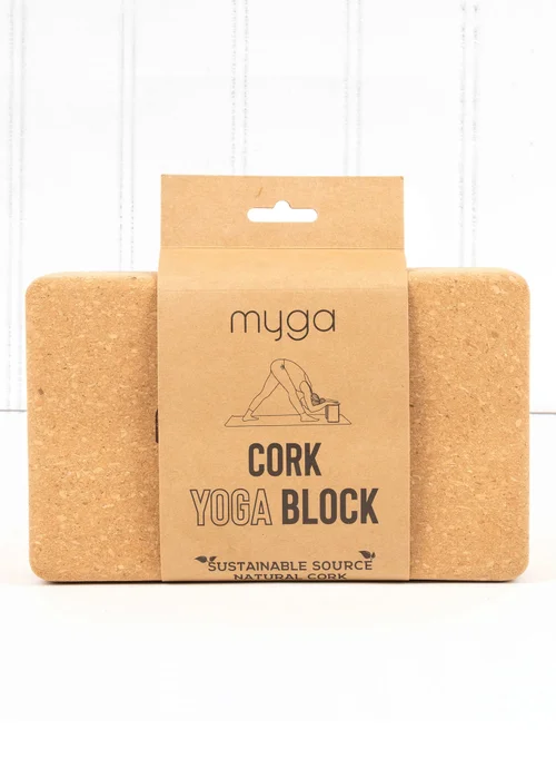 Myga Cork Eco Yoga Brick Block - One Size Image 1