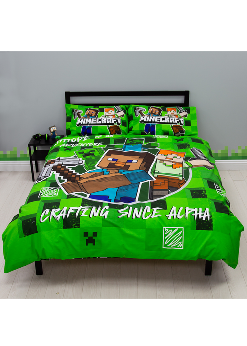Minecraft Block Check Double Panel Duvet - Double Image 1