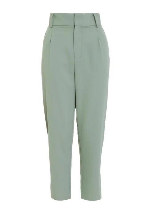 Quiz Green High Waisted Tapered Trousers - 6 Image 4