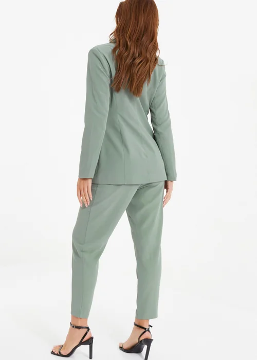 Quiz Green High Waisted Tapered Trousers - 6 Image 2