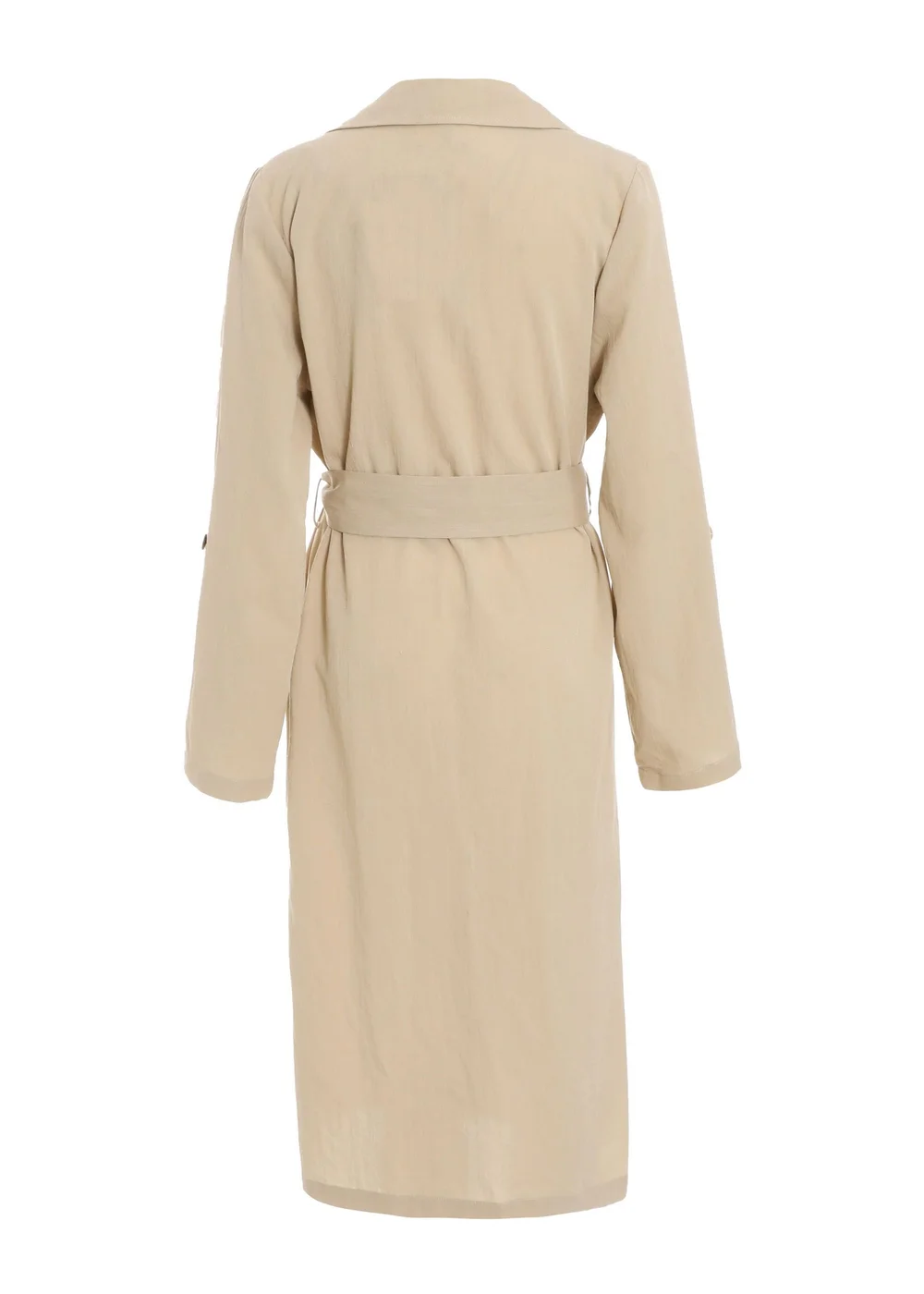 Quiz Stone Linen Look Trench Jacket - 10 Image 5
