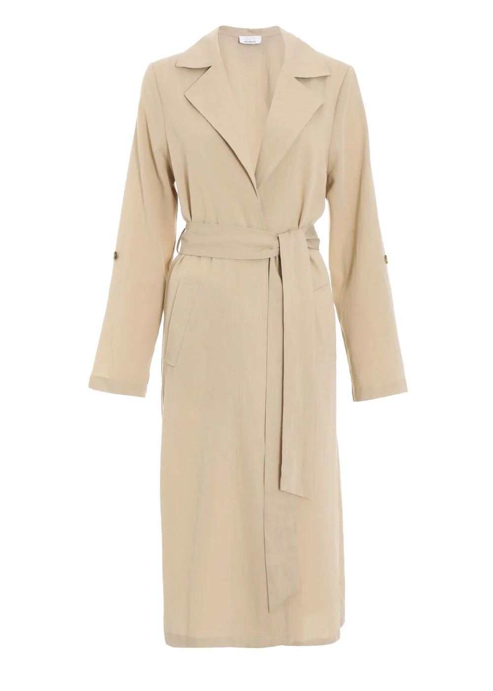 Quiz Stone Linen Look Trench Jacket - 10 Image 4