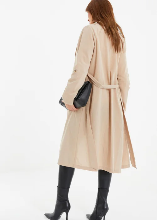 Quiz Stone Linen Look Trench Jacket - 10 Image 2