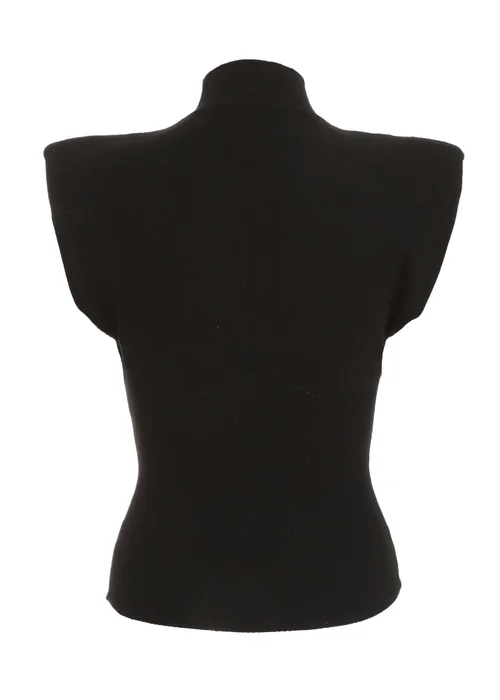 Quiz Black Seamless Knitted Vest - S Image 5