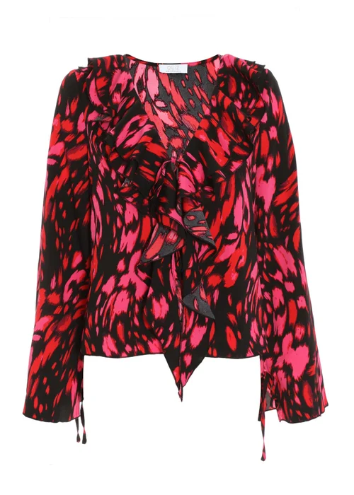 Quiz Black Animal Print Tie Blouse - 6 Image 4