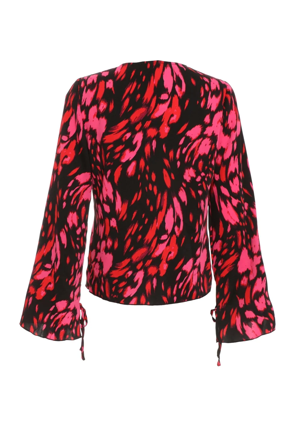 Quiz Black Animal Print Tie Blouse - 6 Image 5