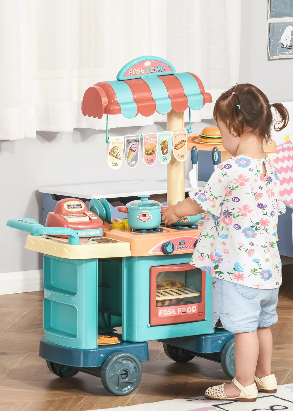 HOMCOM 50 Pcs Kids Kitchen Play Set - One Size Image 2