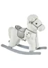 HOMCOM Kids Plush Rocking Horse Toy White - One Size Image 1