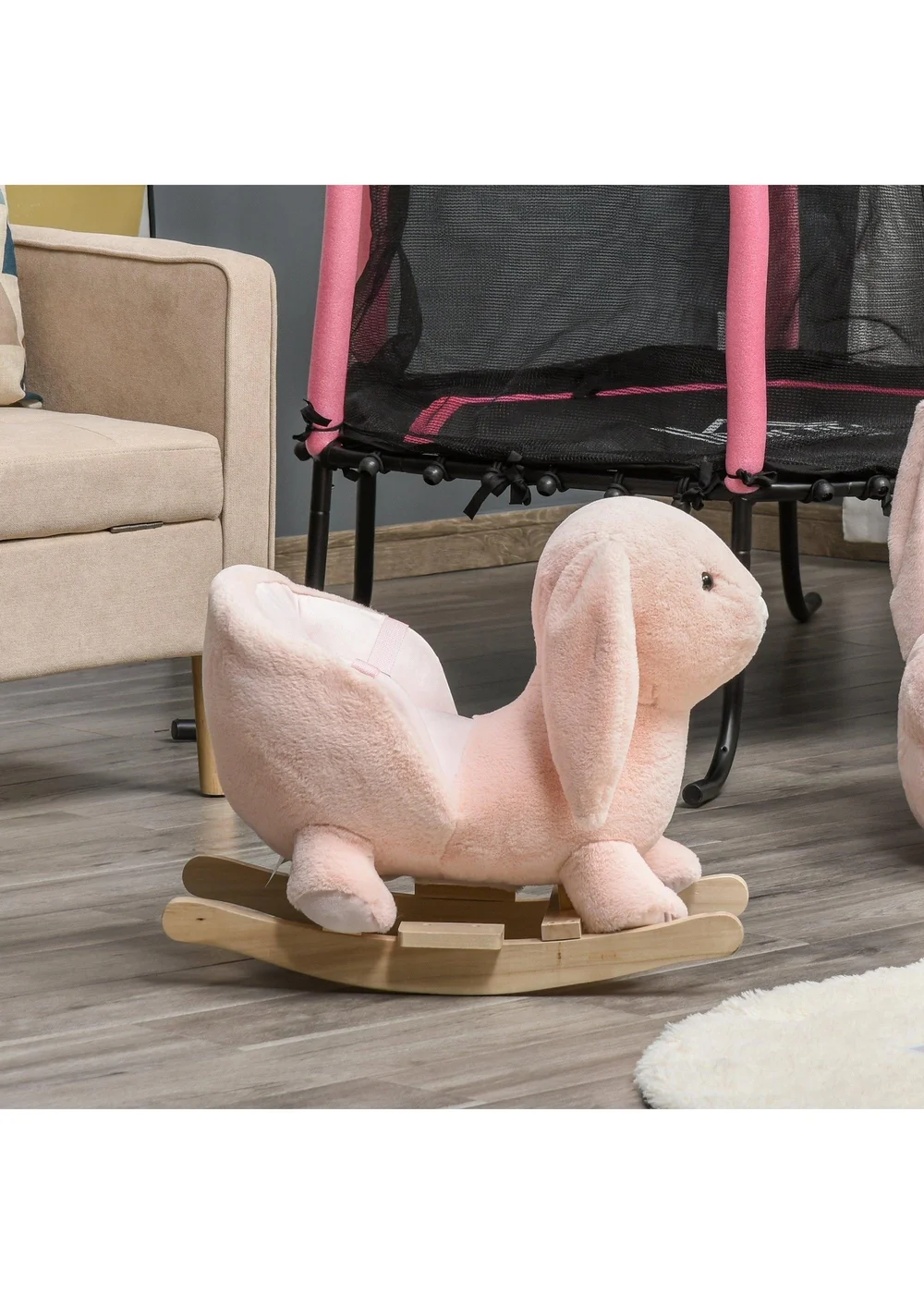 HOMCOM Kids Rocking Rabbit Plush Toy - One Size | Matalan