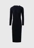 Navy Plisse Column Dress - Size 8 Image 5