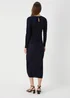 Navy Plisse Column Dress - Size 8 Image 2