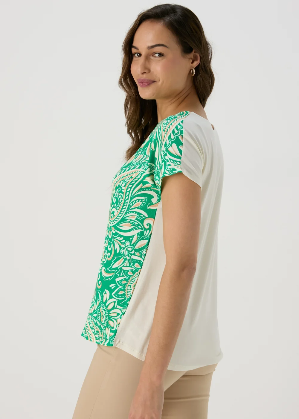 Et Vous Green & White Paisley T-Shirt - 8 Image 2