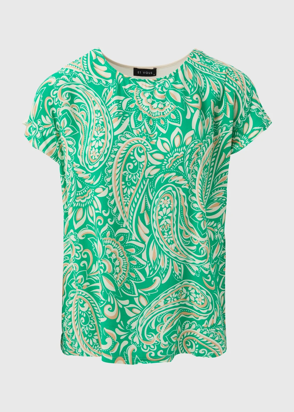 Et Vous Green & White Paisley T-Shirt - 8 Image 5