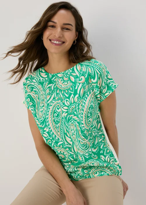 Et Vous Green & White Paisley T-Shirt - 8 Image 1
