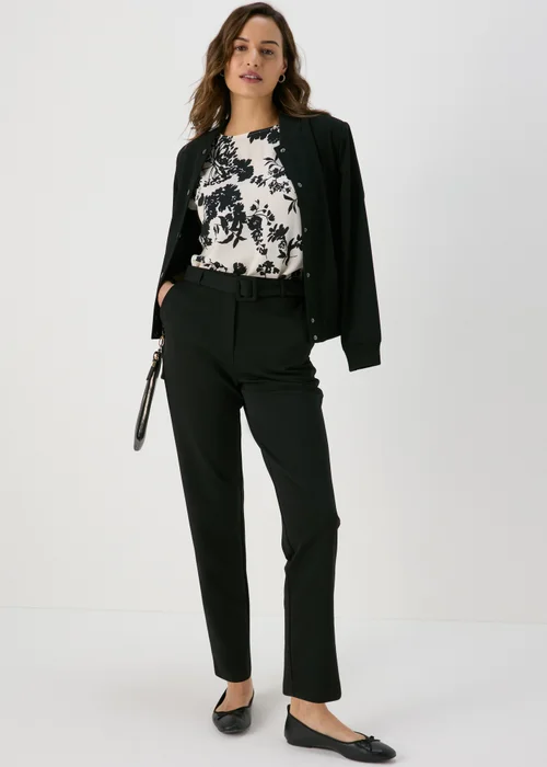 Et Vous White & Black Jersey Back Floral T-Shirt - Size 8 Image 4