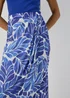 Et Vous Blue & & White Leaf Print Midi Skirt - Size 8 Image 3