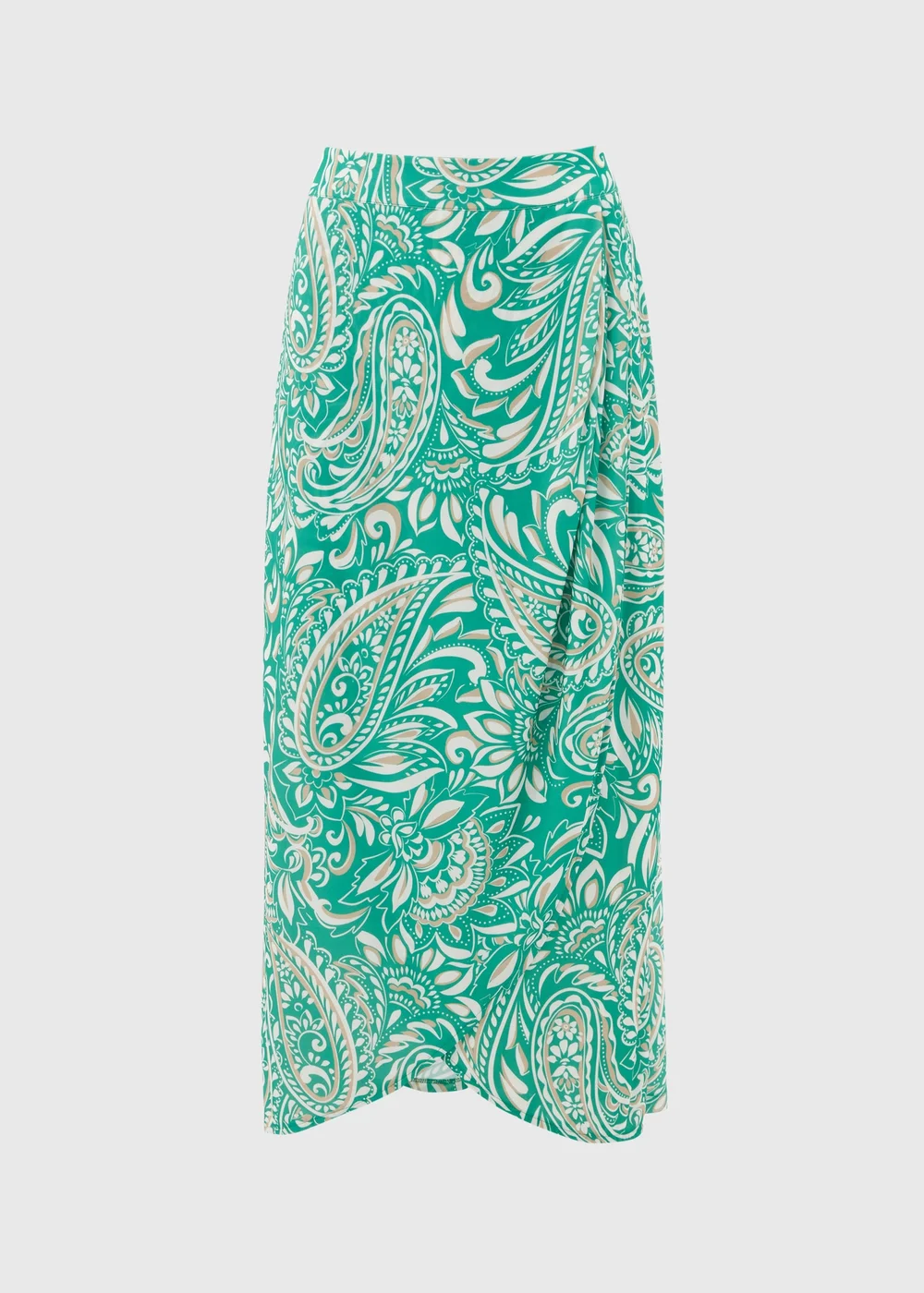 Et Vous Green & White Paisley Midi Skirt - Size 8 Image 5