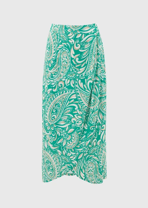 Et Vous Green & White Paisley Midi Skirt - Size 8 Image 5