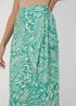 Et Vous Green & White Paisley Midi Skirt - Size 8 Image 3