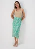 Et Vous Green & White Paisley Midi Skirt - Size 8 Image 1